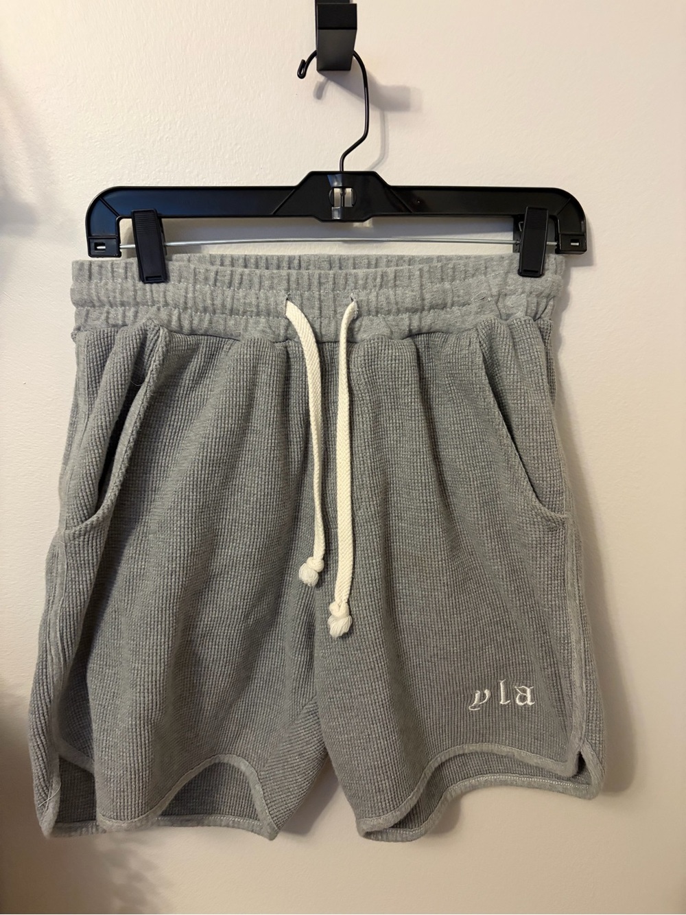 YoungLA Gray Waffle Knit Drawstring Athletic Shorts